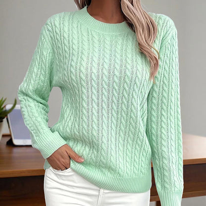 Women’s Textured Crew‑Neck Pullover Top FitiqueFit