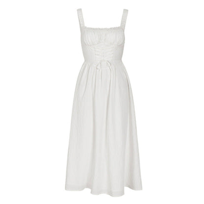French Retro Square Collar Sling Dress FitiqueFit
