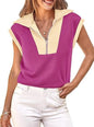 Fisoew Color‑Block Half‑Zip Polo Sweatshirt FitiqueFit