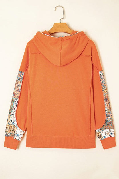 Floral Patchwork Drawstring Hoodie Shop Style & More | Fresh Looks, Everyday Deals & Free Shipping