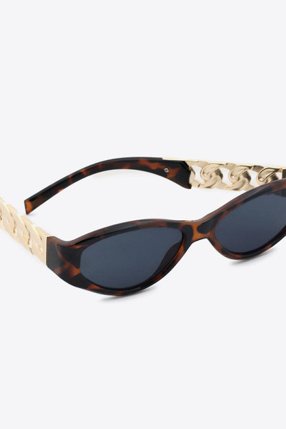 Chain Detail Temple Cat Eye Sunglasses New Era Fashion LLc