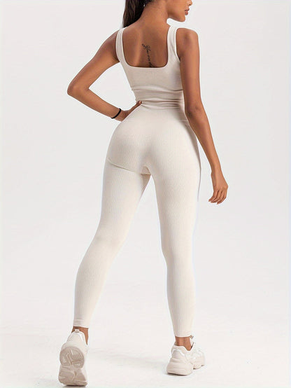 Women’s Ribbed Sleeveless Jumpsuit FitiqueFit
