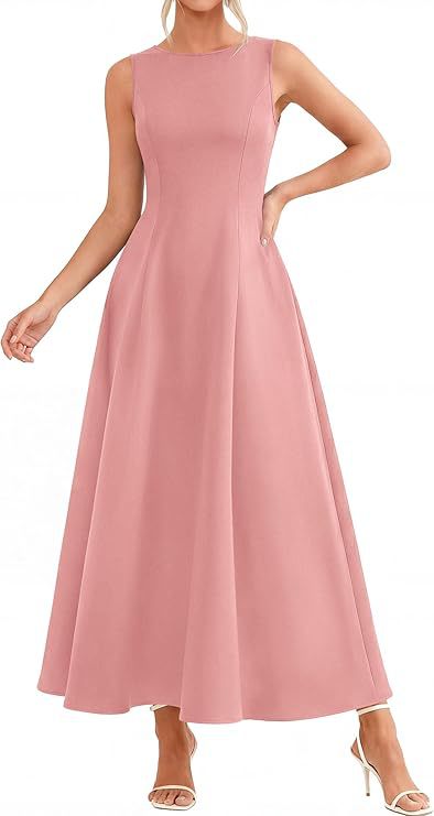 Women's Slim-Fit Long Vest Dress – A-Line High-Waist Sleeveless FitiqueFit