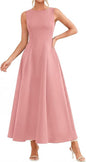 Women's Slim-Fit Long Vest Dress – A-Line High-Waist Sleeveless FitiqueFit