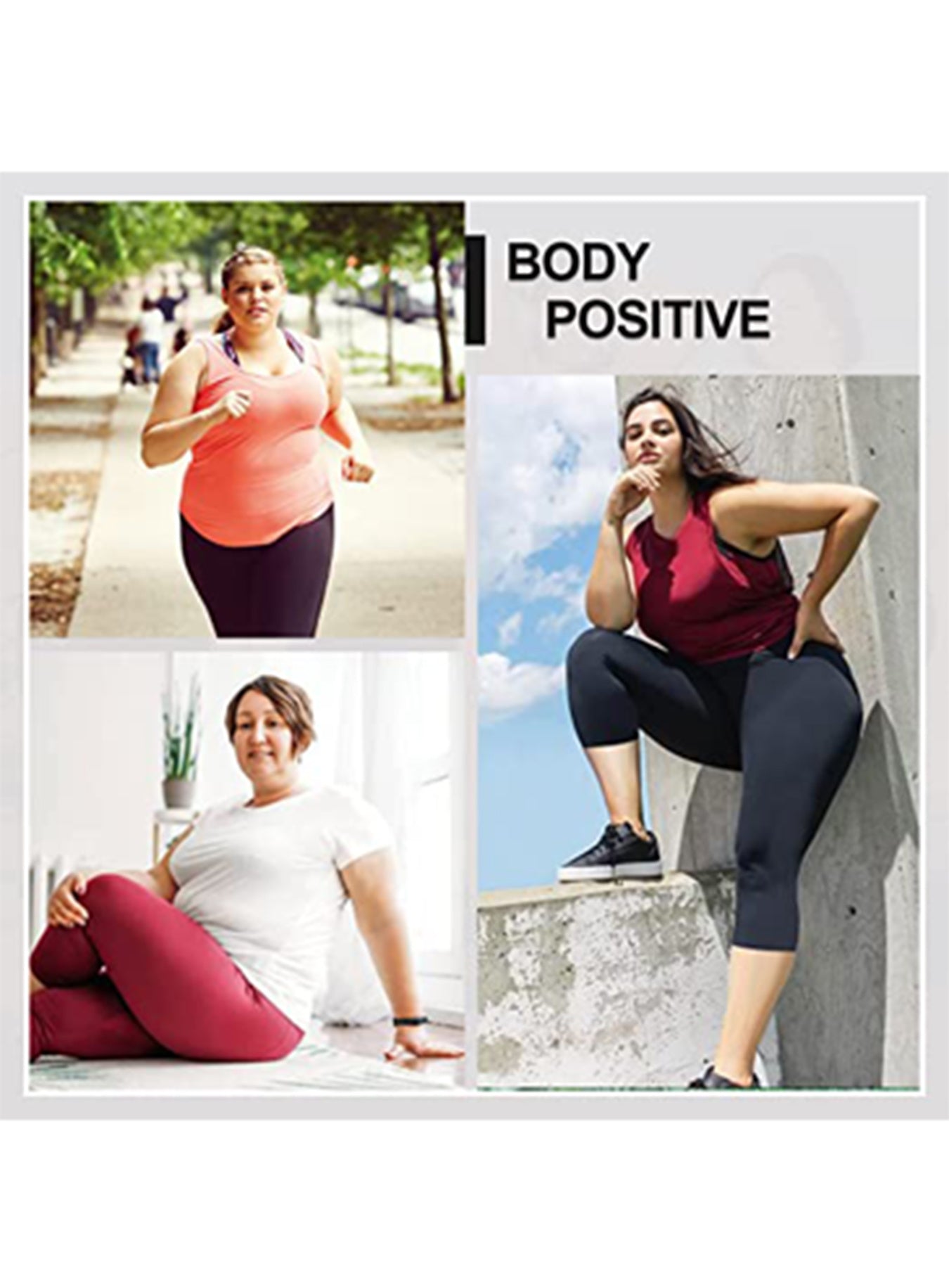 Women'S Plus Size Capri Leggings, High Waist Tummy Control, 4X Stretch, Pocket Detail, Solid Black, Knit Fabric, Polyester 92%, Spandex 8%, 210g/m², All Season Skinny Yoga Pants NovaCart