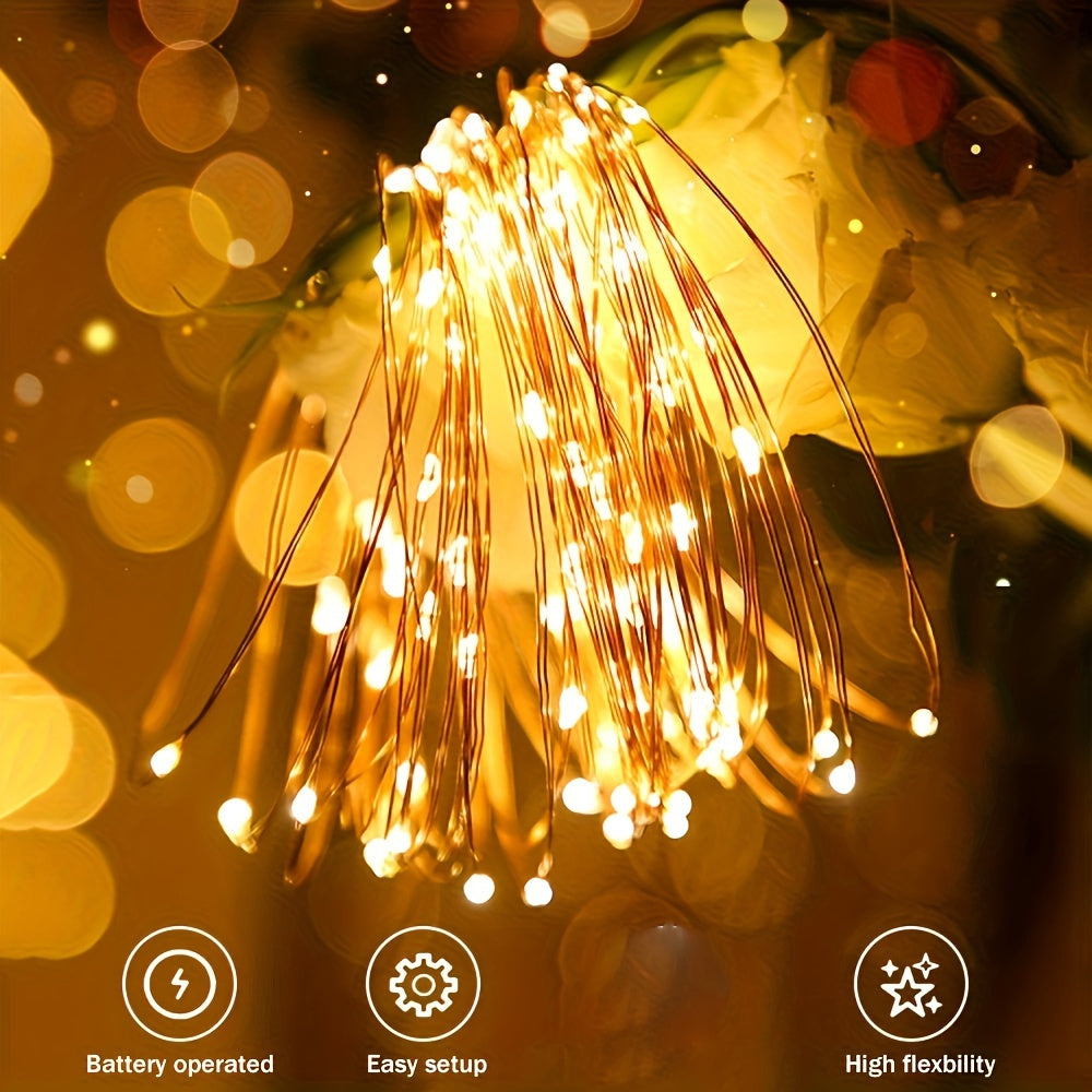 LED Fairy Lights Battery Box Copper Wire String 78.74/196.85/393.7inch Holiday Outdoor Lighting Christmas Tree Wedding Party Decoration NovaCart