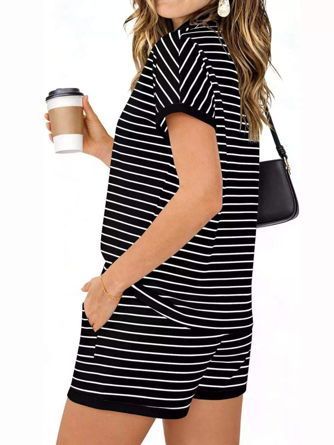 Striped Short Sleeve Polo and Shorts Set New Era Fashion LLc