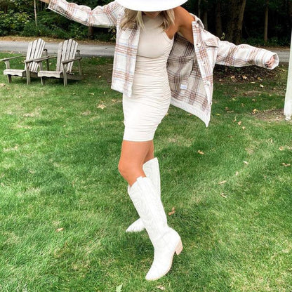 Embroidered Western Cowboy Knee-High Boots - Stylish Cowgirl Chic Country in My Heart