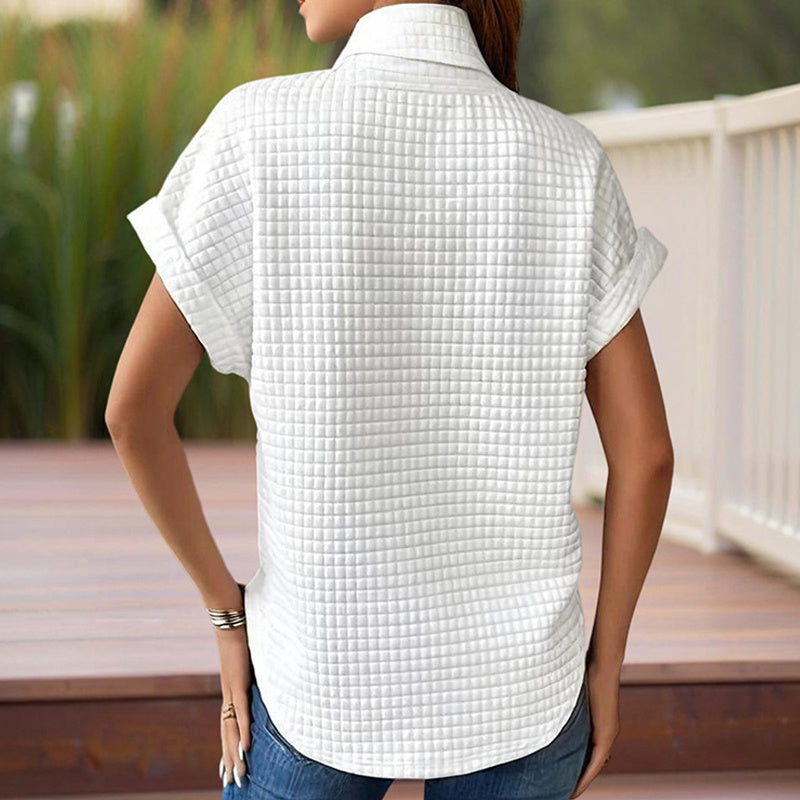 Women’s Textured Cuff Short‑Sleeve Tee FitiqueFit