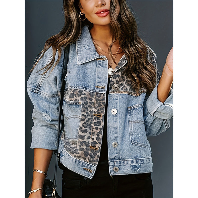 Women's Cropped Distressed Denim Jacket FitiqueFit