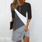 Ladies' Fashionable V-neck Loose Button Casual Dress Grayceful LLC