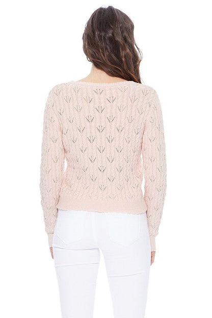 Pointelle Patterned Button Down Sweater Cardigan Shop Style & More | Fresh Looks, Everyday Deals & Free Shipping
