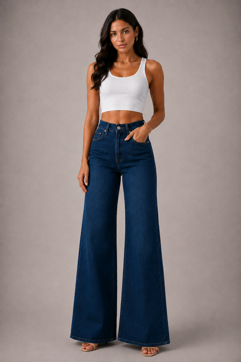 Westside Icon Wide Leg Jean Dark Wash GJG DENIM