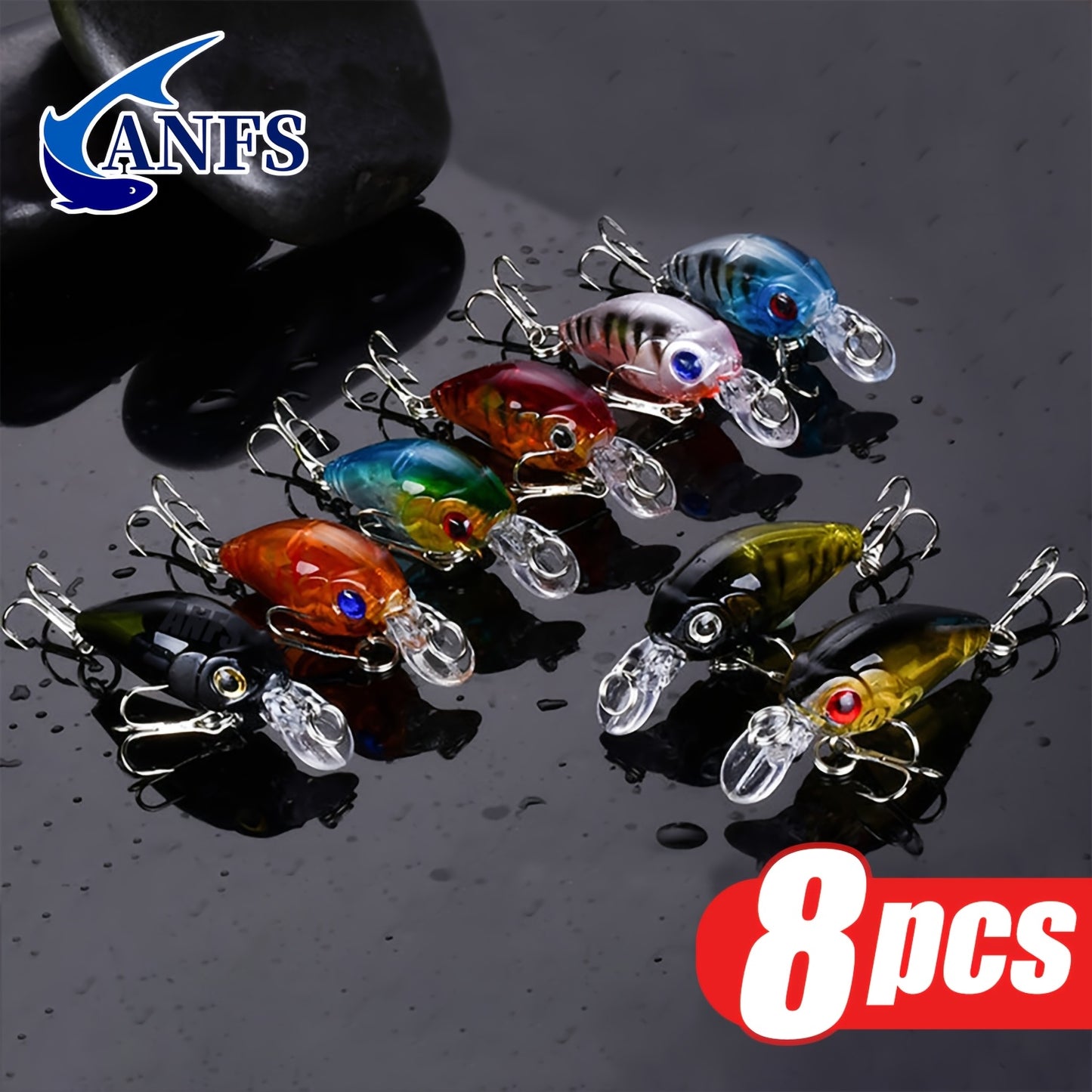 8pcs Crankbait Minnow Lure Set, Floating Artificial Fishing Lures, Topwater Baits NovaCart