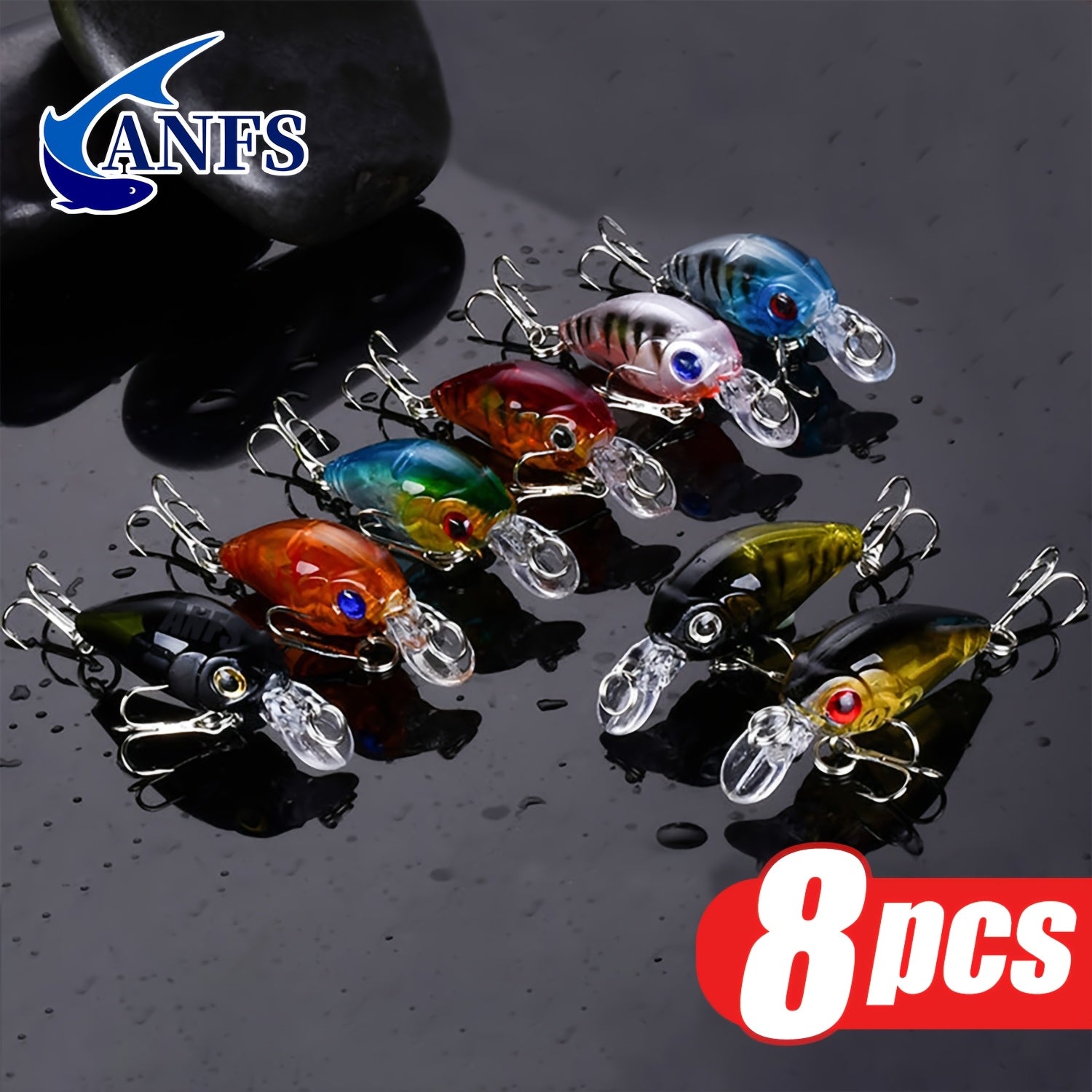 8pcs Crankbait Minnow Lure Set, Floating Artificial Fishing Lures, Topwater Baits NovaCart