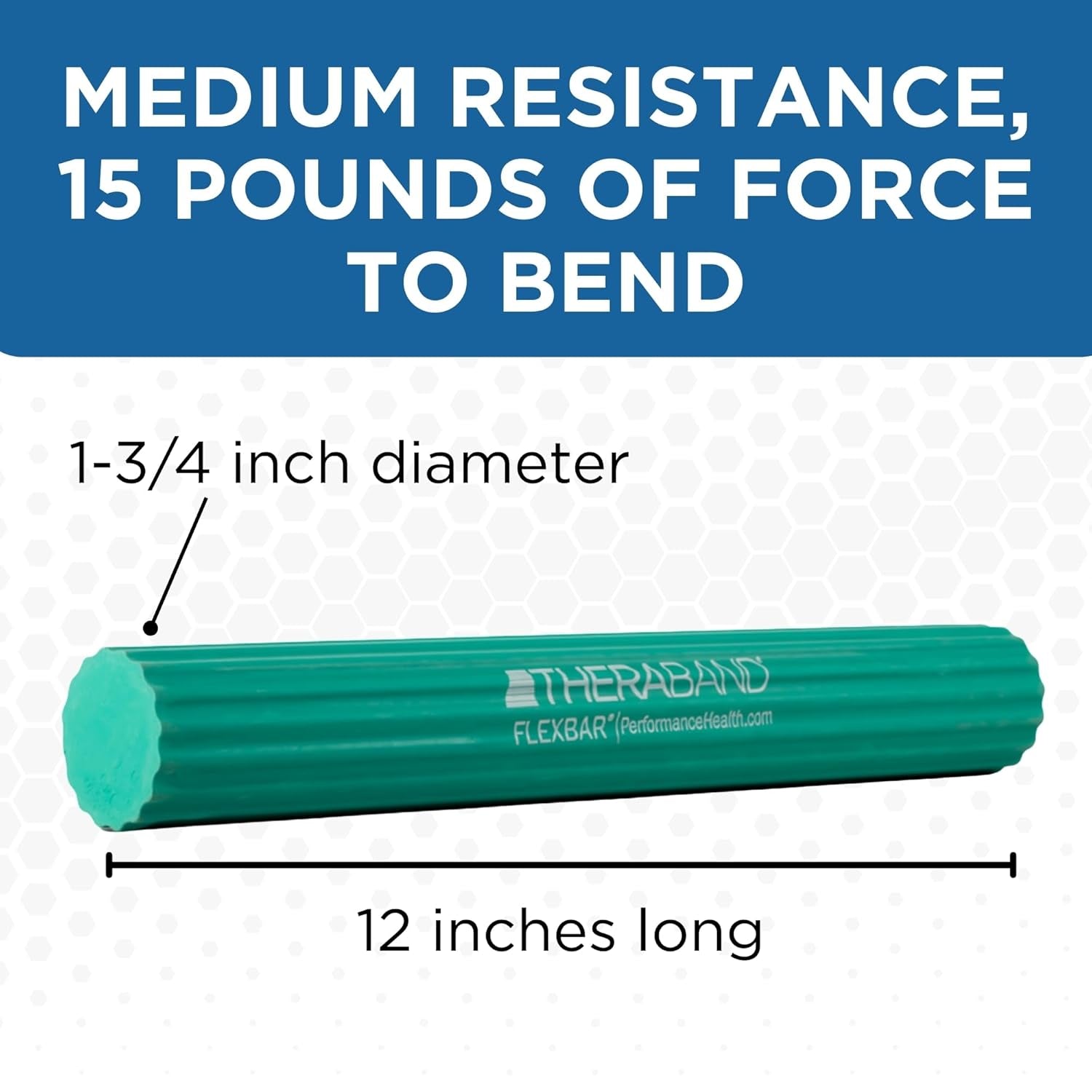 Flexbar, Tennis Elbow Therapy Bar, Relieve Tendonitis Pain & Improve Grip Strength, Resistance Bar for Golfers Elbow & Tendinitis, Green, Medium, Intermediate