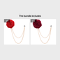 Men's Wedding Ceremony Groom Handmade Rose Chain Brooch NovaCart