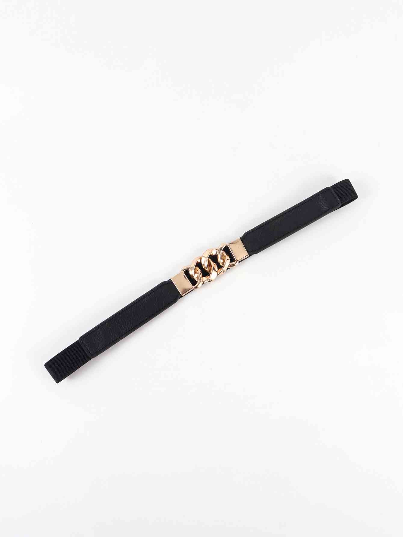 ElegantStyle Zinc Alloy Buckle Elastic PU Belt – Versatile and Stylish Accessory See size chart under “more details” The Fashion Celestial