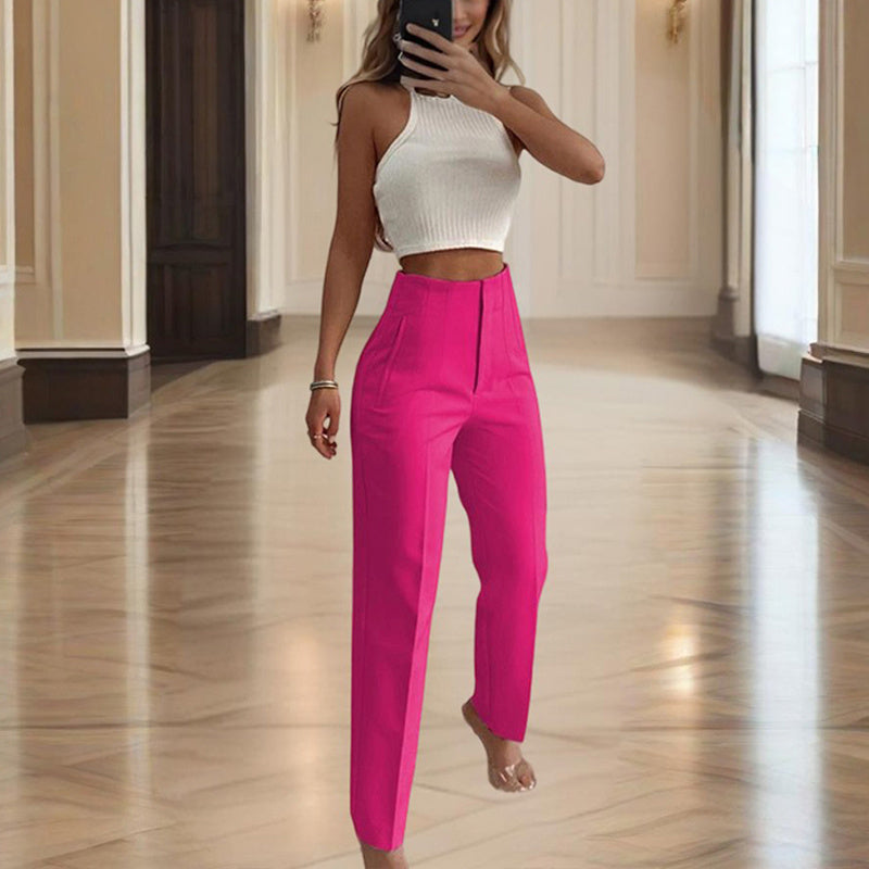 Women's High-Waisted Straight Leg Pants FitiqueFit