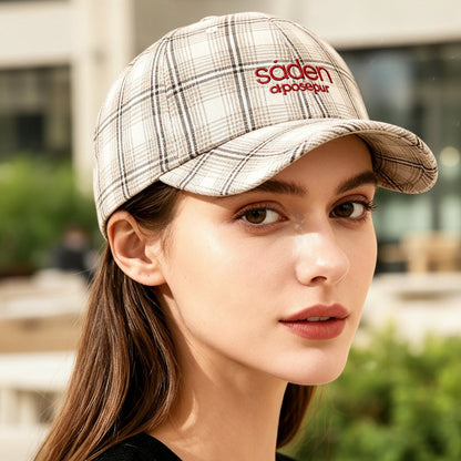 Women's Striped Checkered Embroidered Baseball Cap – 4 Colors FitiqueFit