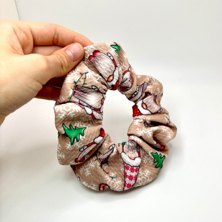 Mini Brown Gnome Christmas Bullet Scrunchie Enchanted Scrunch