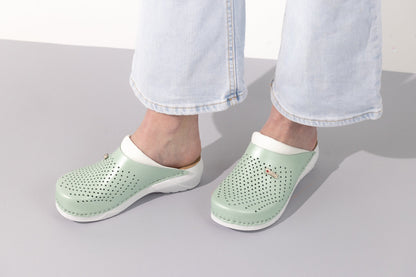 Pandora III by LEON- Women’s Leather Clogs- Gel Insole & Perforated Leather for Breathability LEON Footwear USA