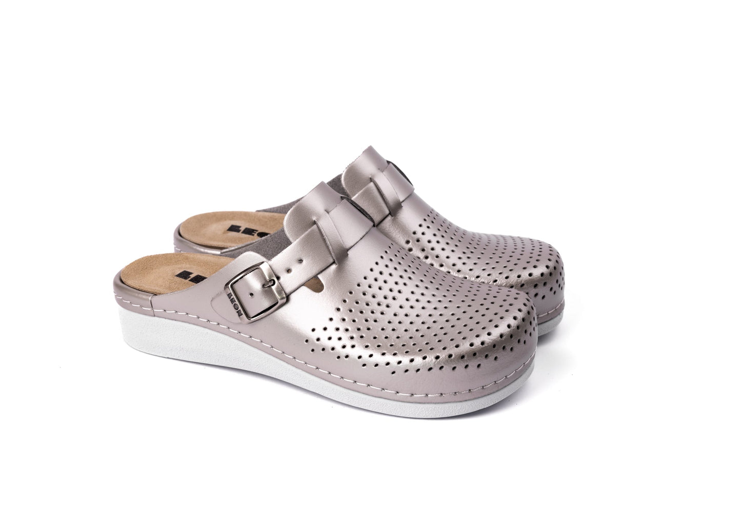 Nora IV by LEON– Women’s Leather Clogs- Adjustable Buckle with Removable Gel-Insole LEON Footwear USA