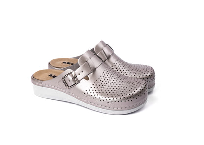 Nora IV by LEON– Women’s Leather Clogs- Adjustable Buckle with Removable Gel-Insole LEON Footwear USA