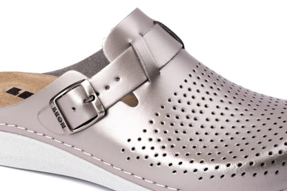 Nora IV by LEON– Women’s Leather Clogs- Adjustable Buckle with Removable Gel-Insole LEON Footwear USA