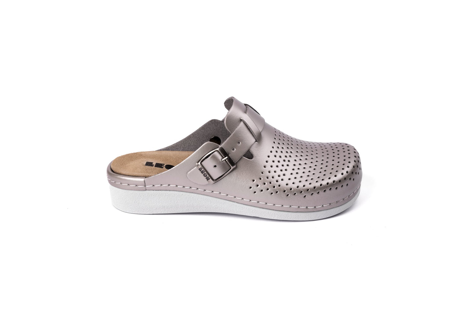 Nora IV by LEON– Women’s Leather Clogs- Adjustable Buckle with Removable Gel-Insole LEON Footwear USA