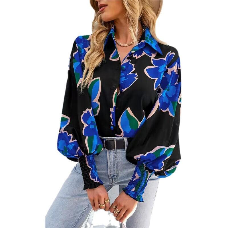 Boho Printed Lantern Sleeve Top – Relaxed Fit Casual Shirt for Country Girls Country in My Heart