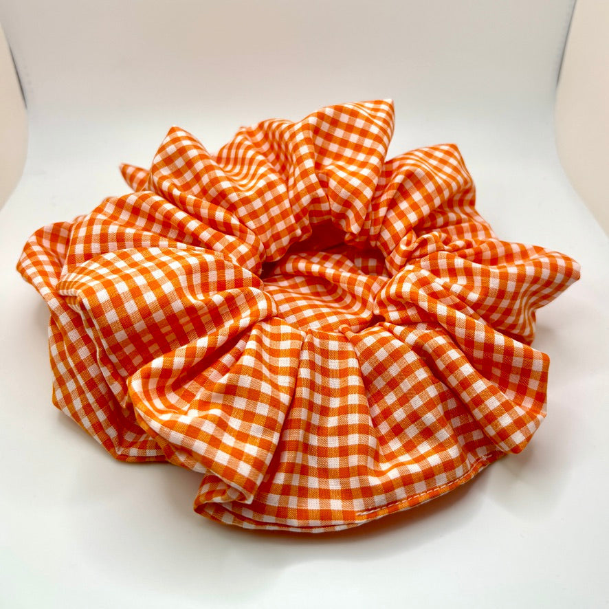 Orange Gingham Spring Scrunchie Enchanted Scrunch