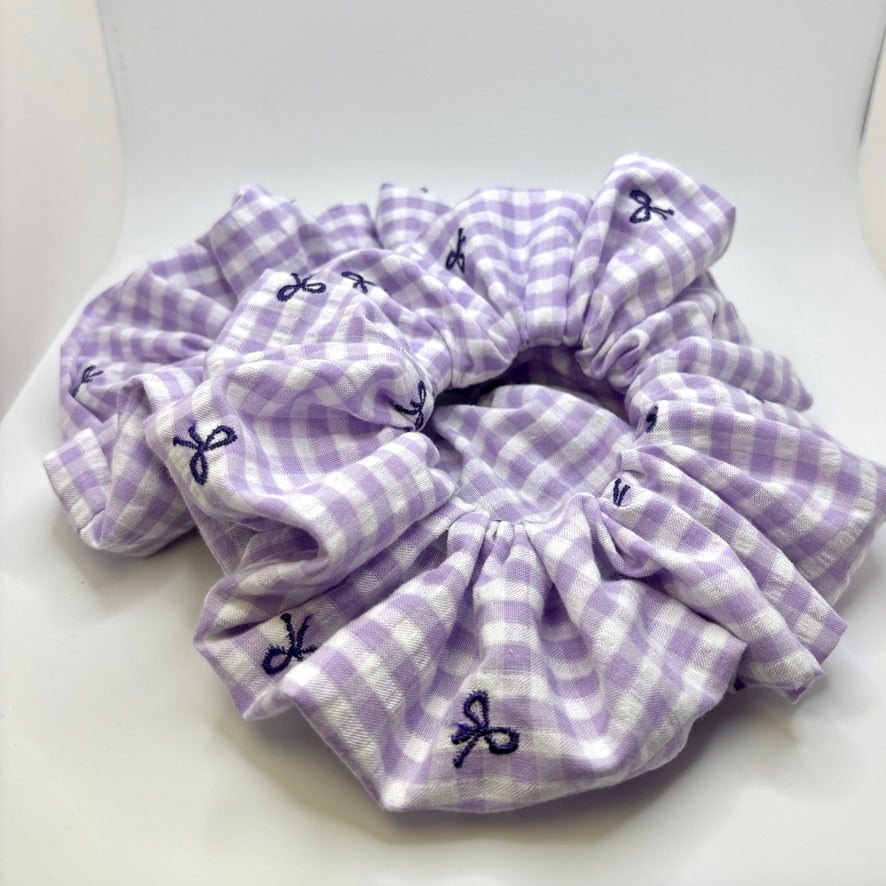 Purple Bow Gingham Scrunchie Enchanted Scrunch