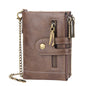 Men's Short Wallet with Double Zippers