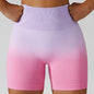 Gradient High-Waisted Yoga Shorts for Cowgirl Fitness | Seamless Activewear for Yoga, Running Country in My Heart