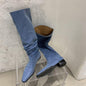 Women’s Denim Knee High Boots - Casual Cowboy Style Country in My Heart