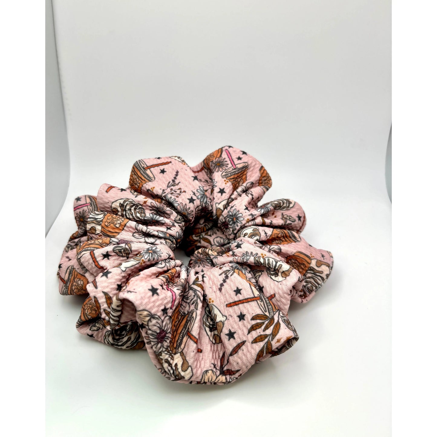 Floral Iced Coffee Bullet Scrunchie Enchanted Scrunch