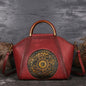 Mandala Embossed Leather Shoulder Bag Country in My Heart