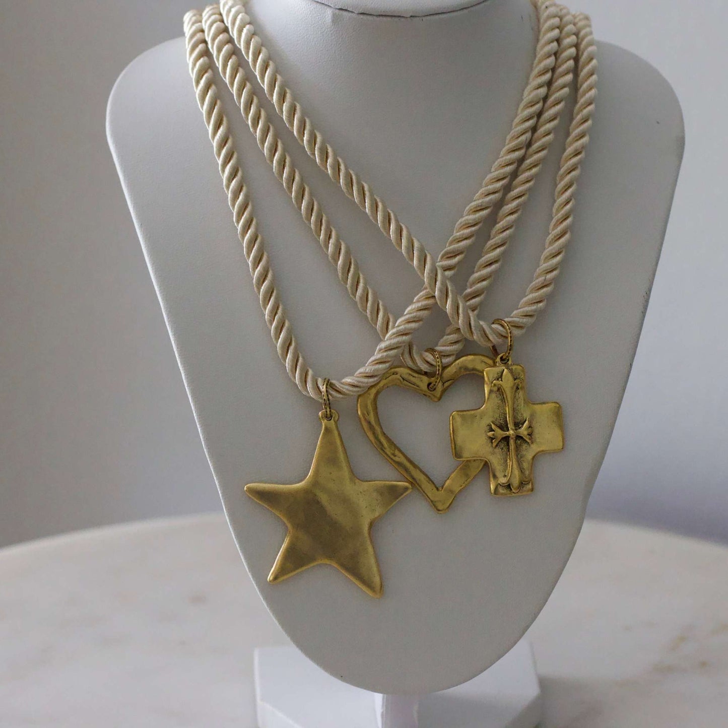 Silk Cord Pendant Necklace 24K Gold Plated Deep South Originals