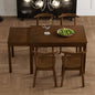 TOPMAX 65 "5-piece set with wheels and expandable dining table set 17.7" pull-out side table and small dining chair Brown