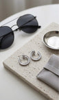 The "Star Ring" Baguette C-Hoops | 925 Silver & 18K Gold Plated Tinyloverclothing