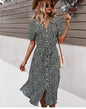 Women's Floral Summer Midi Dress with V Neck