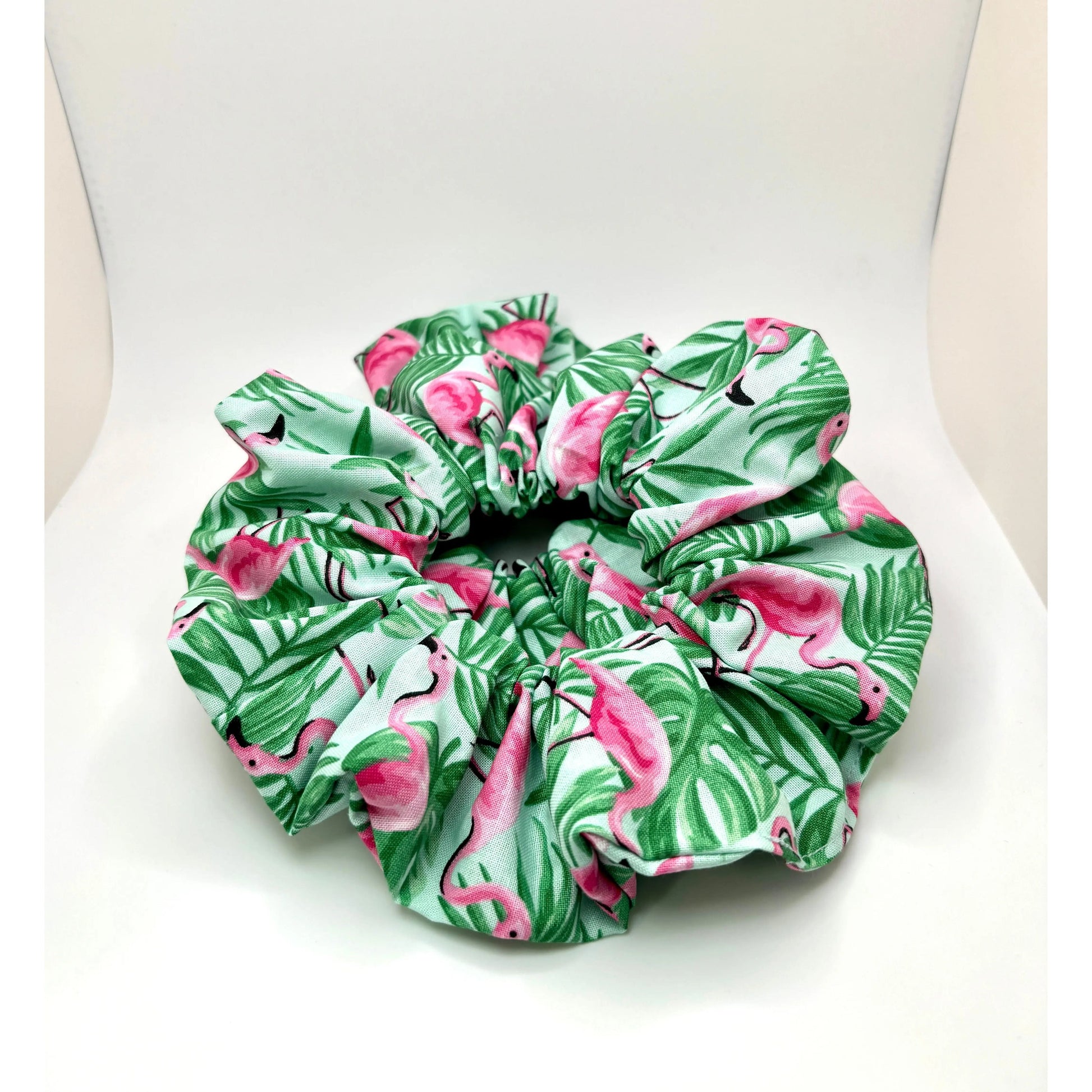 Palm Leaf Flamingos Summer Scrunchie Enchanted Scrunch