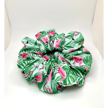 Palm Leaf Flamingos Summer Scrunchie Enchanted Scrunch