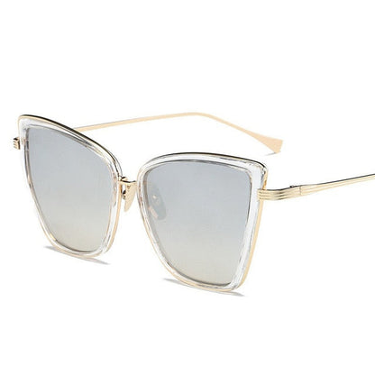 Big Cat Eye Sunglasses Women Black Mirror Sun Glasses FitiqueFit