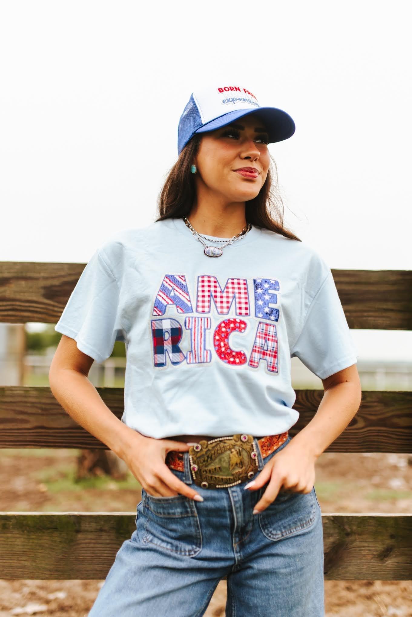 America Sequin Patch Tee Wild Junkie