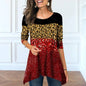 Plus Size Women's Floral Print Round Neck Dress