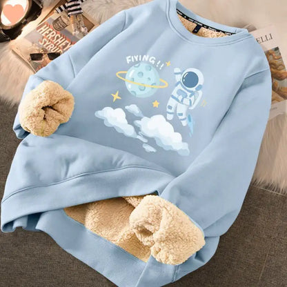 Thickened Printed Sweater for Women