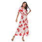 Women's Floral V-Neck Maxi Dress