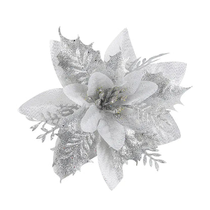 15CM Christmas Gold Glitter Hollow 3D Flower DIY Decor